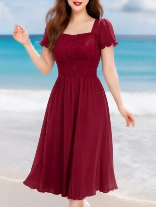 Floral Print Short Sleeved Summer Dress Floral Print Short Sleeved Summer Dress